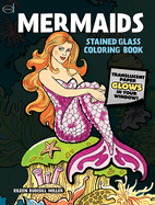 mermaids stained glass coloring book