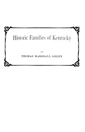 Historic Families of Kentucky (1889)