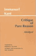 Critique of Pure Reason, Abridged (Hackett Publishing Co.) Immanuel Kant and Eric Watkins