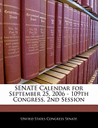 Senate Calendar for September 25, 2006 - 109th Congress, 2nd Session