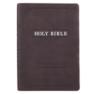 New Kjv Holy Bible Giant Print Full Size Dark Brown Faux Leather W Ribbon Marke