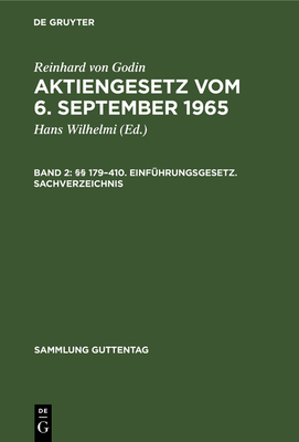  179-410. Einf?hrungsgesetz. Sachverzeichnis - Wilhelmi, Hans (Editor), and Godin, Reinhard Von