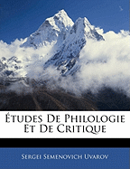 tudes de Philologie Et de Critique