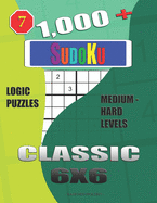 1,000 + Sudoku Classic 6x6: Logic puzzles medium - hard levels