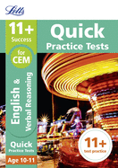 11+ Verbal Reasoning Quick Practice Tests Age 10-11 (Year 6): For the 2024 Cem Tests