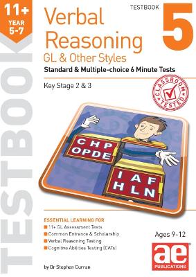 11+ Verbal Reasoning Year 5-7 GL & Other Styles Testbook 5: Standard & Multiple-choice 6 Minute Tests - Curran, Stephen C., and Stevens, Nicholas Geoffrey, and McMahon, Autumn (Editor)