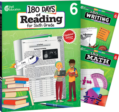 180 Days of Reading, Writing and Math for Sixth Grade 3-Book Set by ...