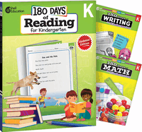 180 Days of Reading, Writing and Math Grade K: 3-Book Set