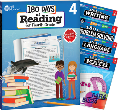 180 Days Reading, Math, Problem Solving, Writing, & Language Grade 4: 5-Book Set - Multiple Authors