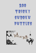 200 Tricky Sudoku Puzzles: halloween themed sudoku number puzzle notebook