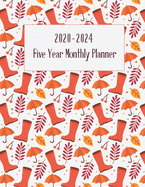 2020-2024 Five Year Monthly Planner: Monthly Planner 5 Five Year Planner with Holidays Agenda. Autumn Cover Design
