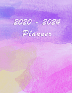 2020 - 2024 - Five Year Planner: Agenda for the next 5 Years - Monthly Schedule Organizer - Appointment, Notebook, Contact List, Important date, Month's Focus, Calendar - 60 Months - Fashion and Elegant Watercolor sketches