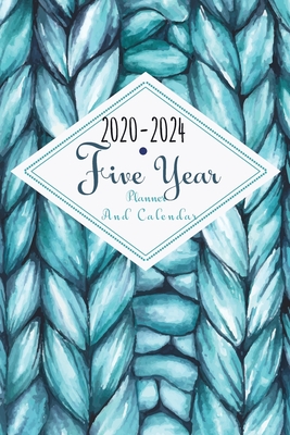 2020-2024 Five Year Planner And Calendar: 5 Year Pocket Monthly Schedule Organizer, 60 Month Calendar with Holidays, Watercolor Blue Knit - Stallworth, Joni