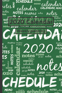 2020 Calendar: Weekly planning