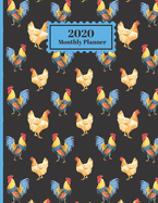 2020 Monthly Planner: Chickens Farm Bird Design Cover 1 Year Planner Appointment Calendar Organizer And Journal For Writing