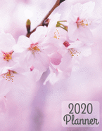 2020 Planner: A Cherry Blossom Planner for Women with Year at a Glance, Monthly calendars, Year in Pixels and Daily notes pages.