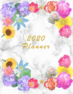 2020 Planner: Daily Weekly and Monthly Planner - January 2020 to December 2020 - Organizer & Diary - To do list - Notes - Month's Focus - Elegant Pink Flowers with Floral Composition