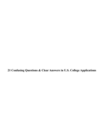 21 Confusing Questions & Clear Answers in U.S. College Applications