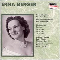 3 Song Recitals by Erna Berger - Erna Berger (soprano); Gunther Weissenborn (piano); Heinrich Geuser (clarinet); Michael Raucheisen (piano);...