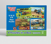 4 puzzles in a box - Tractor Ted: Four Seasons on the Farm Puzzles - Spring, Summer, Autumn and Winter - Perfect for Kids age 3+