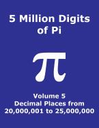 5 Million Digits of Pi - Volume 5 - Decimal Places from 20,000,001 to 25,000,000: 5th 5000000 decimal places; 8000 digits on page; Digit counter on each row; Offset column index; Pi Day