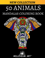 50 Animals Coloring Book with Mandala for Adults (Millenium Art Edition) - CA