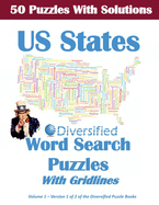 50 United States Word Search Puzzles With Solutions: Gridlines Included