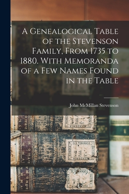 A Genealogical Table of the Stevenson Family, From 1735 to 1880. With Memoranda of a Few Names Found in the Table - Stevenson, John McMillan 1812-1896