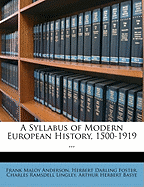 A Syllabus of Modern European History, 1500-1919