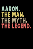 Aaron The Man The Myth The Legend: Personalized Notebook Journal, College Ruled, Lined, 6 x 9 inches, 100 Pages Personal Notebook, Composition Notebooks
