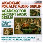 Academy for Ancient Music Berlin - Bernhard Forck (violin); Christian Horn (double bass); Dorte von Wetzel (violin); Ekkehard Hering (recorder); Frank Deike (cello); Karin Liersch (cello); Karin Liersch (viola da gamba); Matthias Winkler (double bass); Raphael Alpermann (harpsichord)