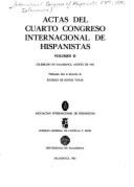 Actas del Cuarto Congreso Internacional de Hispanistas: Celebrado En Salamanca, Agosto de 1971