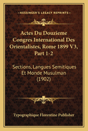 Actes Du Douzieme Congres International Des Orientalistes, Rome 1899 V3, Part 1-2: Sections, Langues Semitiques Et Monde Musulman (1902)