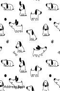 Address Book: For Contacts, Addresses, Phone, Email, Note, Emergency Contacts, Alphabetical Index With Dogs Animal Floral Seamless Pattern Background