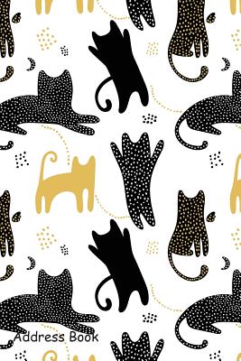 Address Book: For Contacts, Addresses, Phone Numbers, Email, Note, Alphabetical Index with Cute Seamless Pattern with Cats Shadows - Shamrock Logbook