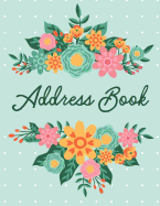 Address Book: Pink & Teal Modern Floral Design Address Organizer