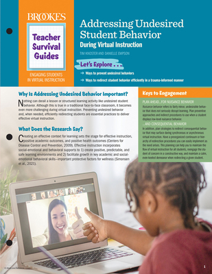 Addressing Undesired Student Behavior During Virtual Instruction - Knoster, Timothy, and Empson, Danielle