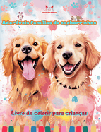 Adorveis famlias de cachorrinhos - Livro de colorir para crianas - Cenas criativas de famlias ces cativantes: Desenhos encantadores que estimulam a criatividade e a diverso das crianas