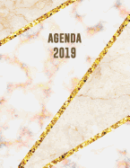 Agenda 2019: Agenda Settimanale Con Calendario 2019 - Mosaico in Marmo Beige Rosa E Oro - 1 Settimana Per Pagina - Da Gennaio a Dicembre 2019