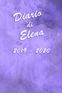 Agenda Scuola 2019 - 2020 - Elena: Mensile - Settimanale - Giornaliera - Settembre 2019 - Agosto 2020 - Obiettivi - Rubrica - Orario Lezioni - Appunti - Priorit - Elegante effetto Acquerello con Rose Viola