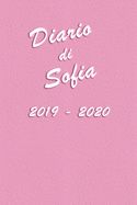 Agenda Scuola 2019 - 2020 - Sofia: Mensile - Settimanale - Giornaliera - Settembre 2019 - Agosto 2020 - Obiettivi - Rubrica - Orario Lezioni - Appunti - Priorit - Elegante e Moderno color Rosa