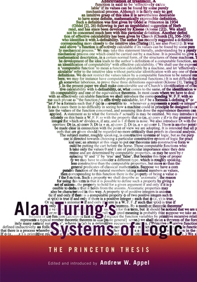 Alan Turing's Systems of Logic: The Princeton Thesis - Appel, Andrew W. (Editor)