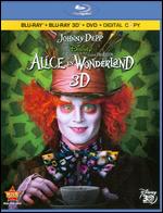Alice in Wonderland [4 Discs] [Includes Digital Copy] [3D] [Blu-Ray/DVD] - Tim Burton