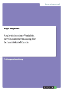 Analysis in einer Variable. Lernzusammenfassung fr Lehramtskandidaten