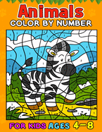 Animals Color by Number Books For Kids Ages 4-8