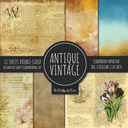 Antique Vintage Scrapbook Paper Pad 8x8 Decorative Scrapbooking Kit Collection for Cardmaking, DIY Crafts, Creating, Old Style Theme, Multicolor Designs