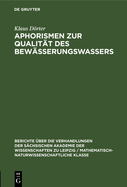 Aphorismen Zur Qualitt Des Bewsserungswassers