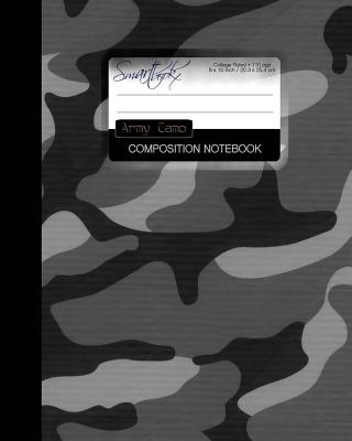 Army Camo Composition Notebook: College Ruled Writer's Notebook for School / Office / Student [ Perfect Bound * Large * Black & White ] - Smart Bookx