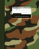 Army Camo Composition Notebook: College Ruled Writer's Notebook for School / Office / Student [ Perfect Bound * Large * Black & White ]
