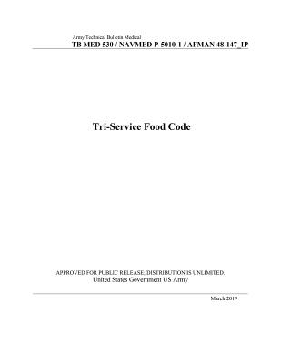 Army Technical Bulletin Medical Tb Med 530 / Navmed P-5010-1 / Afman 48-147_ip Tri-Service Food Code March 2019 - Us Army, United States Government